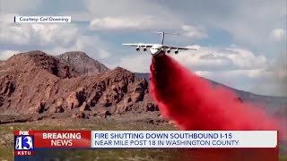 Homes evacuated, I-15 closed due to 2,000-acre wildfire in southern Utah