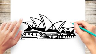 How To Draw Sydney Opera House Step by Step