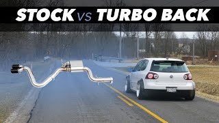 VW MK5 GTI Valved Turbo Back Exhaust Sound Comparison | ECS Tuning