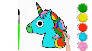 Unicorn Drawing step by step for Kids | How To Draw Easy Unicorn Coloring and painting