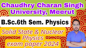 Physics exam analysis of B.Sc.6th Sem.|CCS University|by Navneet Gautam