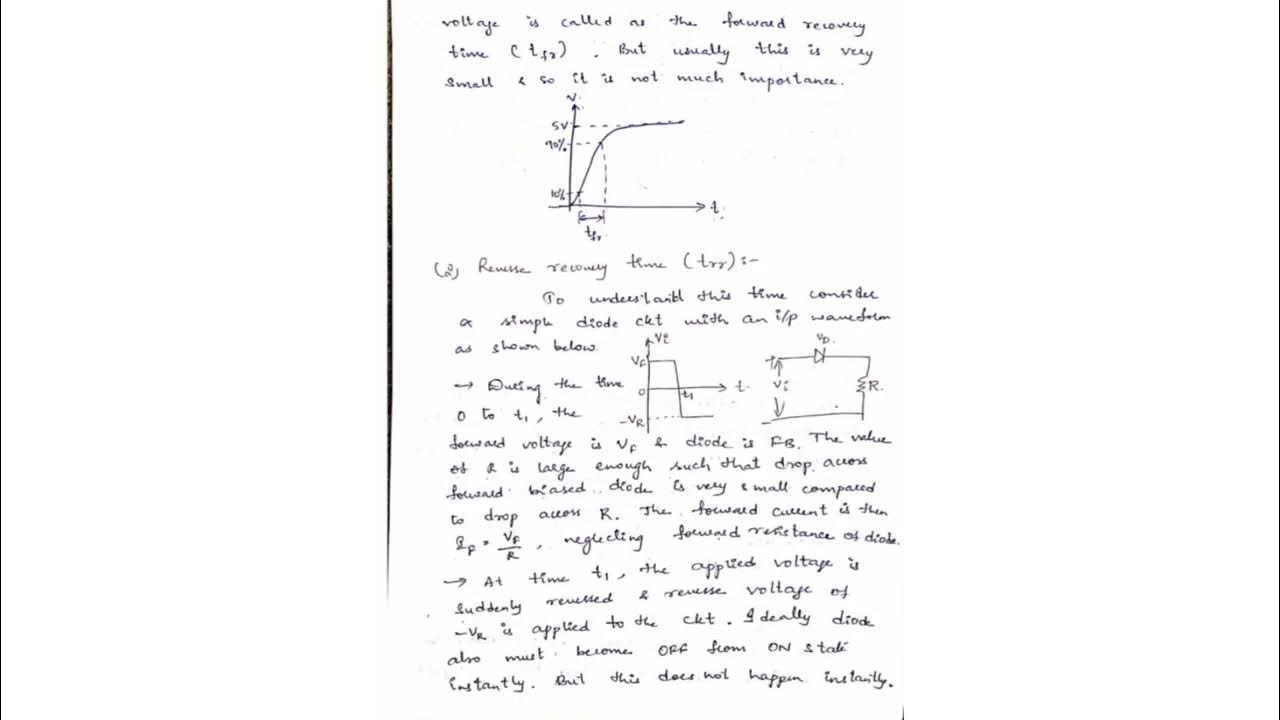 How diode is act as a switch and define all switching times EDC
