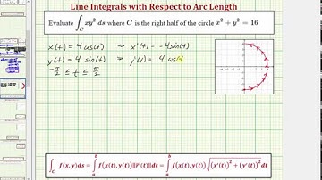 Evaluate a Line Integral of xy^2  with Respect to Arc Length C: Half Circle (Area)