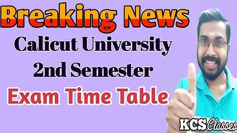 Exam Time Table|Calicut University 2nd Semester