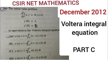 December 2012 ll CSIR NET MATHEMATICS II INTEGRAL EQUATION  Part C 🔥 🔥