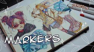 ✧ SKETCHBOOK SESSION ✧ markers and  pencils ✧ drawing process ✧