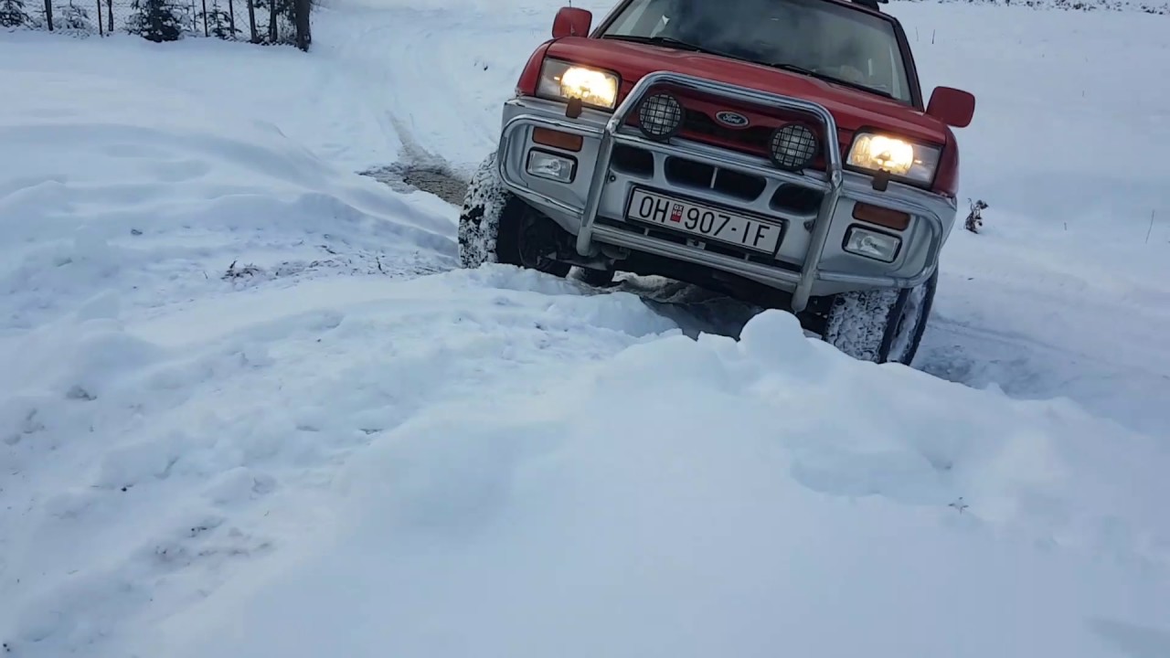 Ford Maverick 2.7 td gls (Nissan Terrano 2) driving on snow Labunishta mountain