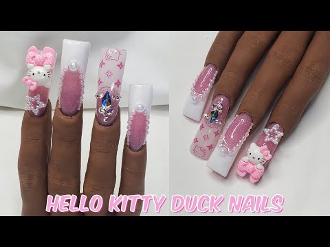 Attempt at duck nails I think I love them! #hellokittynails