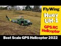 Bell UH-1 Iroquois FlyWing Huey GPS RC Helicopter maiden Flight Review