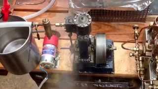 Flash steam monotube boiler test. Fired by 2 homemade trangia style spirit burning stoves.