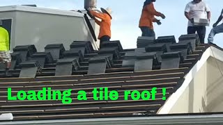 How tiles are loaded on the roof...watch this DIY video