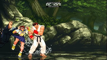 【M.U.G.E.N.】A.I. Tag Battle: Ryu & Sakura V.S. Violent Ken & Rouga 60 FPS