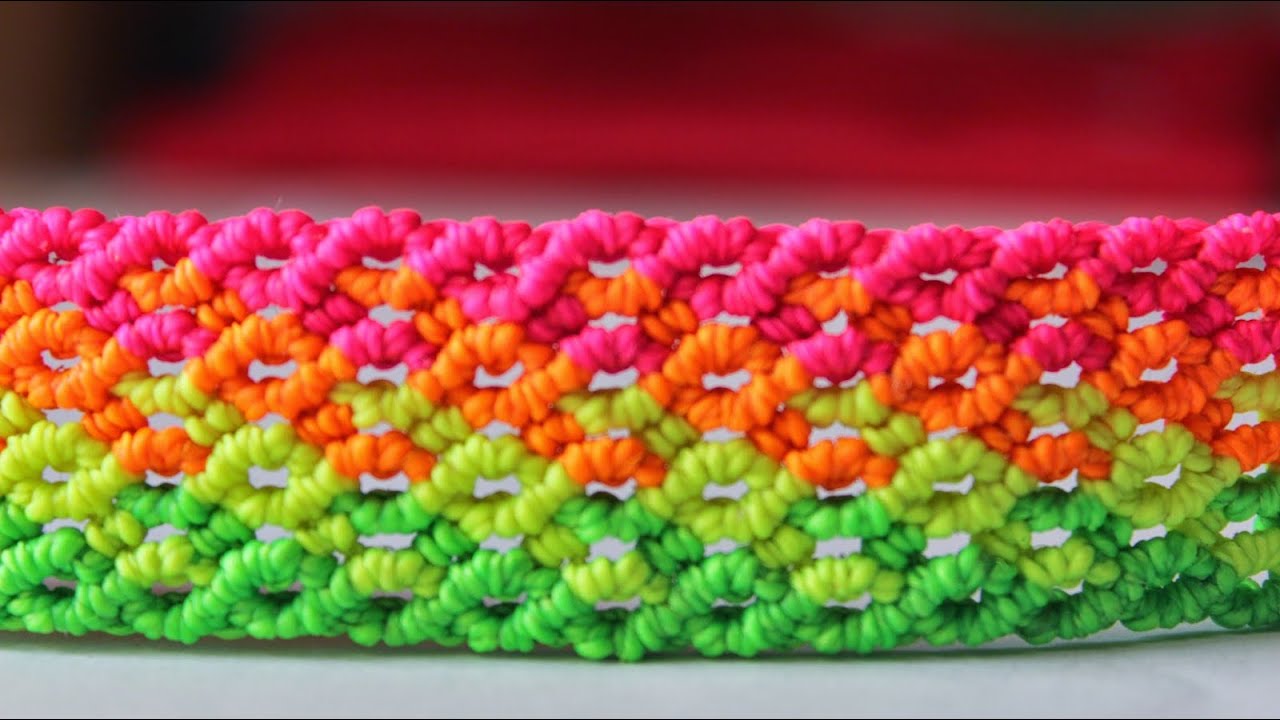 tutorial como hacer una pulsera macrame punto panal de abeja