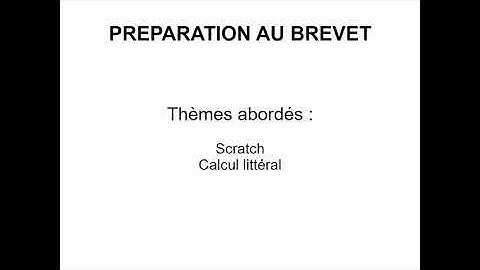 prépa brevet scratch calcul littéral