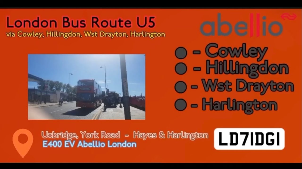 FULL ROUTE VISUAL London Bus Route U5 Uxbridge York Road Hayes full-route-visual-london-bus-route-u5-uxbridge-york-road-hayes