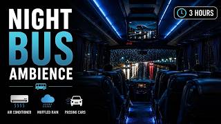 Night Bus Ambience for Sleep | 3 Hours of Air Conditioner, Soft Muffled Rain & Passing Cars screenshot 3
