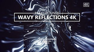 Motion Graphics - Wavy Reflections Dark Abstract Backgrounds 4K