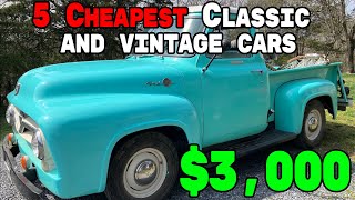 5 Classic Cheapest Cars for sale by Owners Online Now Under $5,000