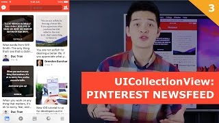 UICollectionView Swift Tutorial Pt 3 - Build Pinterest Newsfeed with UICollectionView