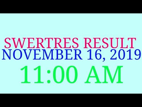 Swertres result today 11am November 16 2019 - Official PCSO Lotto result - saturday suertres  ez2