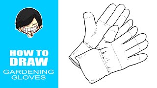 How to draw Gardening Gloves How to draw Gardening Gloves