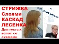 СТРИЖКА СЛОЯМИ. СТРИЖКА КАСКАД(ЛЕСЕНКА).СТРИЖКА НА ГУСТЫЕ ВОЛОСЫ. КАК БЫСТРО СДЕЛАТЬ СТРИЖКУ СЛОЯМИ.