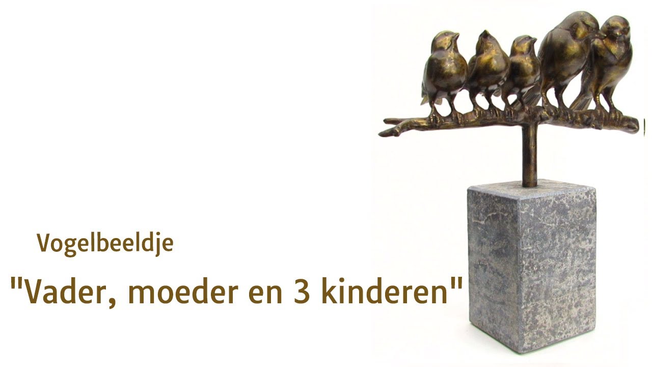 Agnes Gray Geurig Mos Vogel familie beeldje "Vader, moeder en 3 kinderen" Bronzen Beelden Winkel  - YouTube