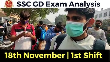 SSC GD Analysis 2021 | 18 November Shift 1 | SSC GD Constable Exam Review + Asked Questions