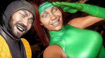 MK11 All Characters Pose For Selfies (All Characters Perform Cassie Cage