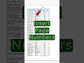 Insert Page Numbers In Excel Viralshorts Excelshorts 