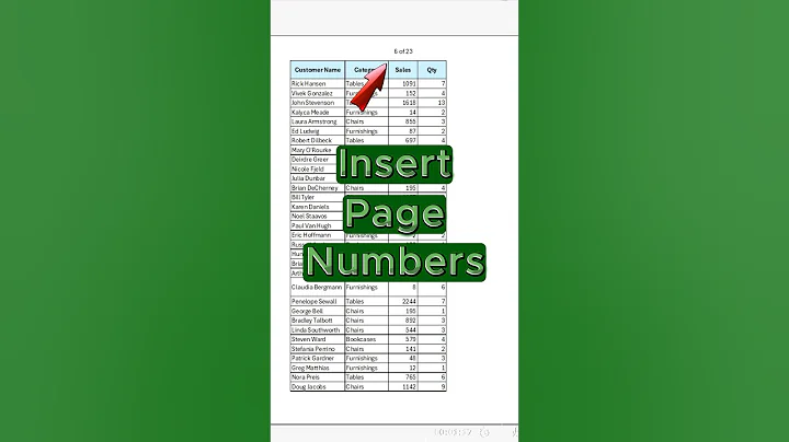 Insert Page Numbers in Excel.. #viralshorts  #excelshorts