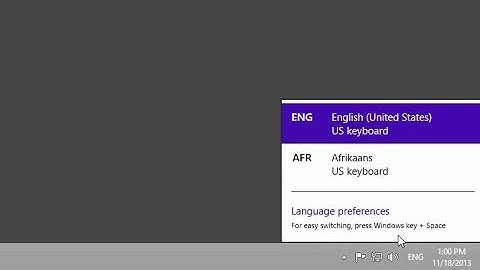Windows 8 Language bar