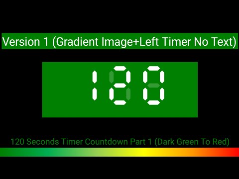 120 Seconds Timer Countdown Part 1-13: Dark Green To Red (Gradient Image+Left Timer No Text)