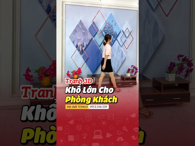 Tranh 3d dán tường, tranh giấy dán tường phòng khách #shortvideo #youtubeshorts