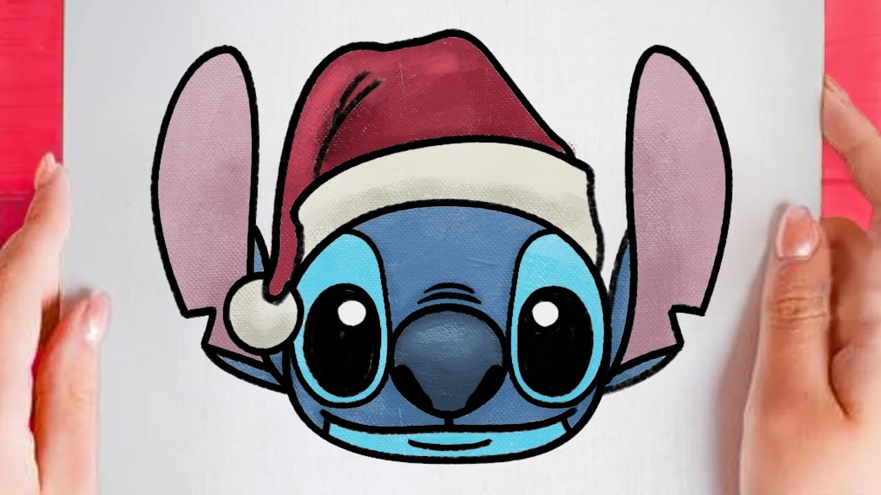 Comment dessiner Stitch en noël facilement 