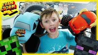 Monster Truck Toys Guessing Challenge & Halloween Minecraft In Real Life