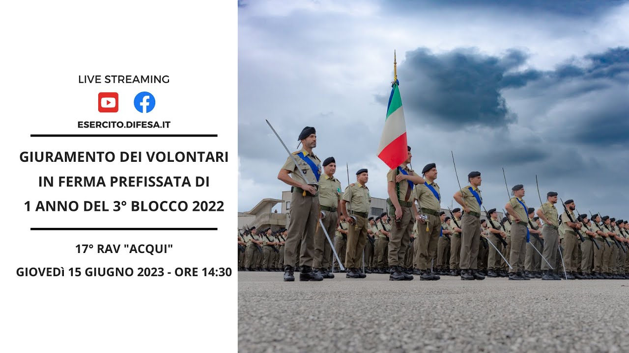Giuramento dei Volontari in Ferma Prefissata di 1 anno del 3° Blocco