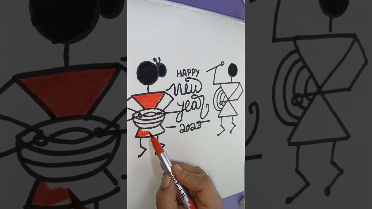 Warli Art with Happy New year 2023💐🌅🎄☃️