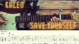Video thumbnail of "KALEO - Save Yourself / Guitar Tutorial / Tabs + Chords"