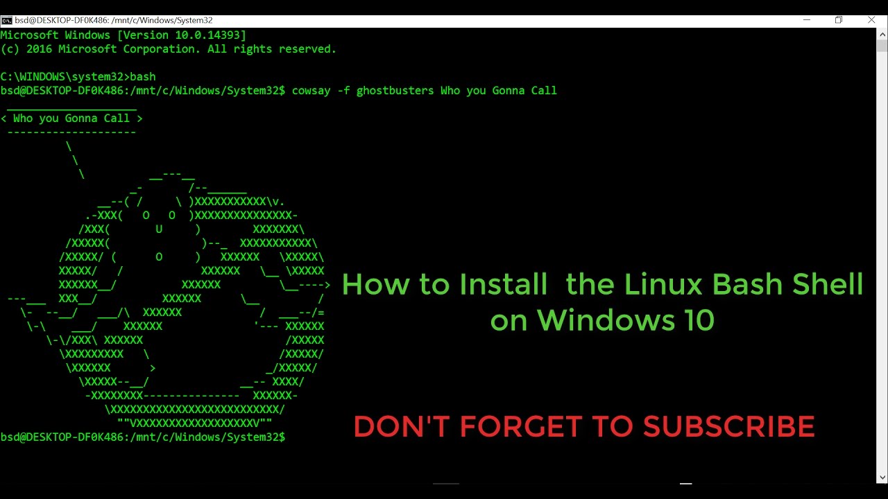 How To Install The Linux Bash Shell On Windows 