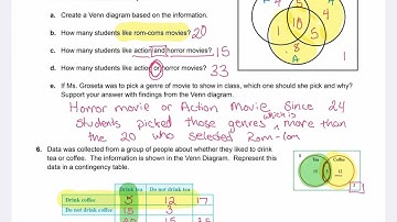 Venn Diagrams and Contingency Tables Solutions #5-7