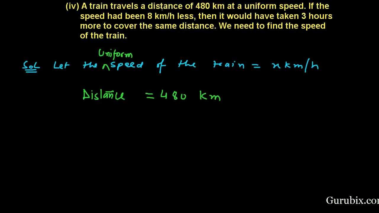 A Train Travels A Distance Of 480 Ex. 4.1 : Q.2(iv) : A train travels a distance of 480 km at Ch 4