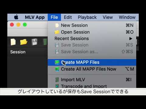 Magic Lantern マジックランタン RAW動画編集 MLV APP Fileメニュー