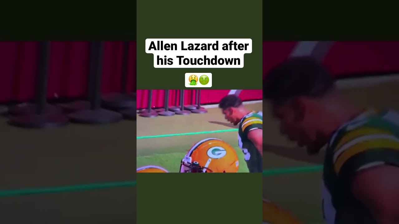Allen Lazard PUKES on sideline after touchdown Vs Tampa Bay Bucaneers