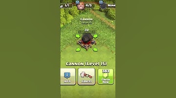 Upgrading Cannon in CoC lvl 1 - Max #clashofclans #viralvideo #shorts