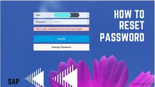 How To Reset SAP Password how To Rest Sap Password