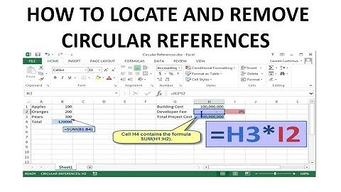 HOW TO LOCATE AND REMOVE CIRCULAR REFERENCES IN EXCEL