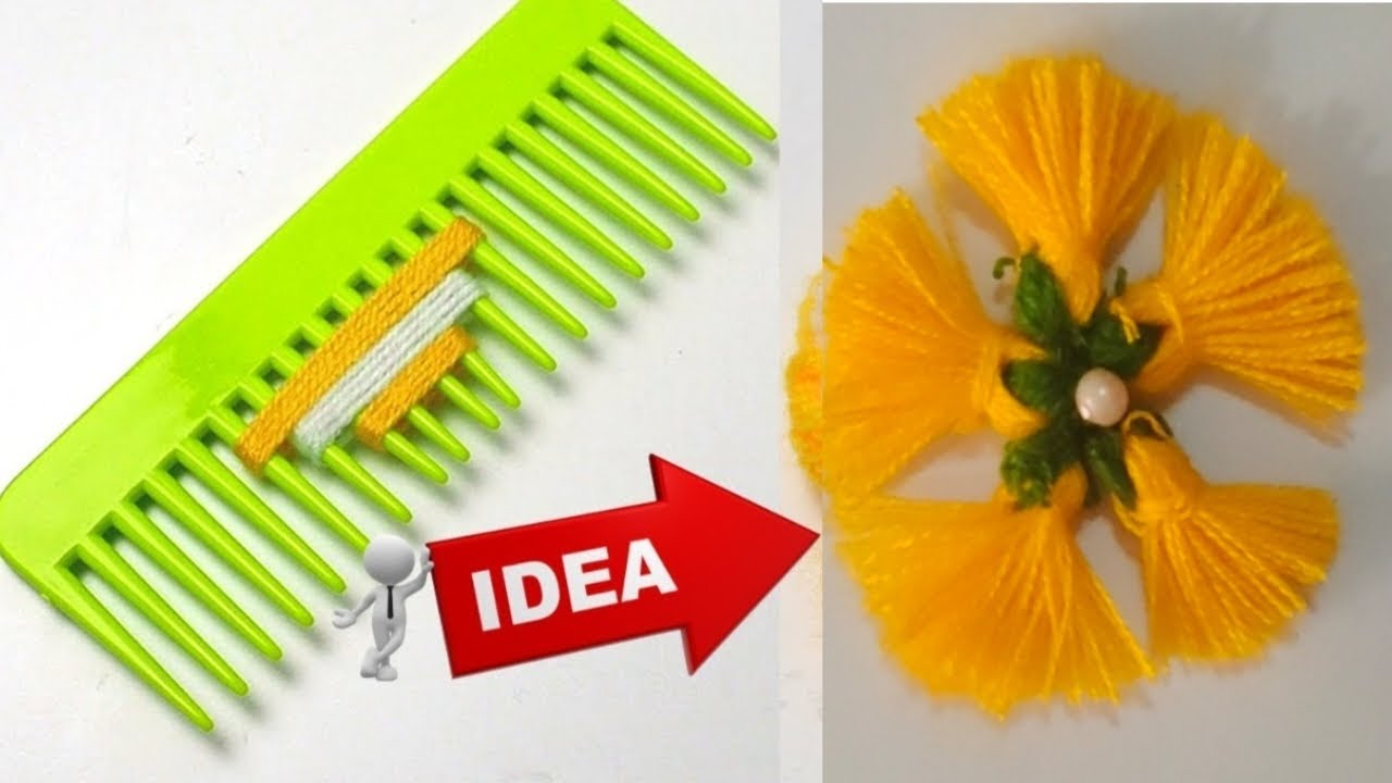 Amazing Pom Pom Flower Making Idea | Wool Craft - YouTube