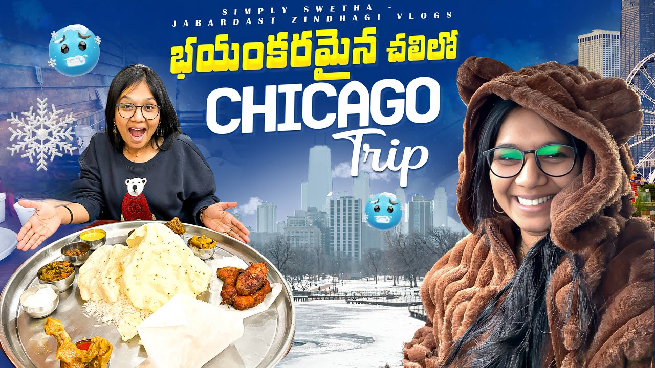 భయంకరమైన చలిలో Chicago Trip ❄️ | Telugu Travel Vlog USA