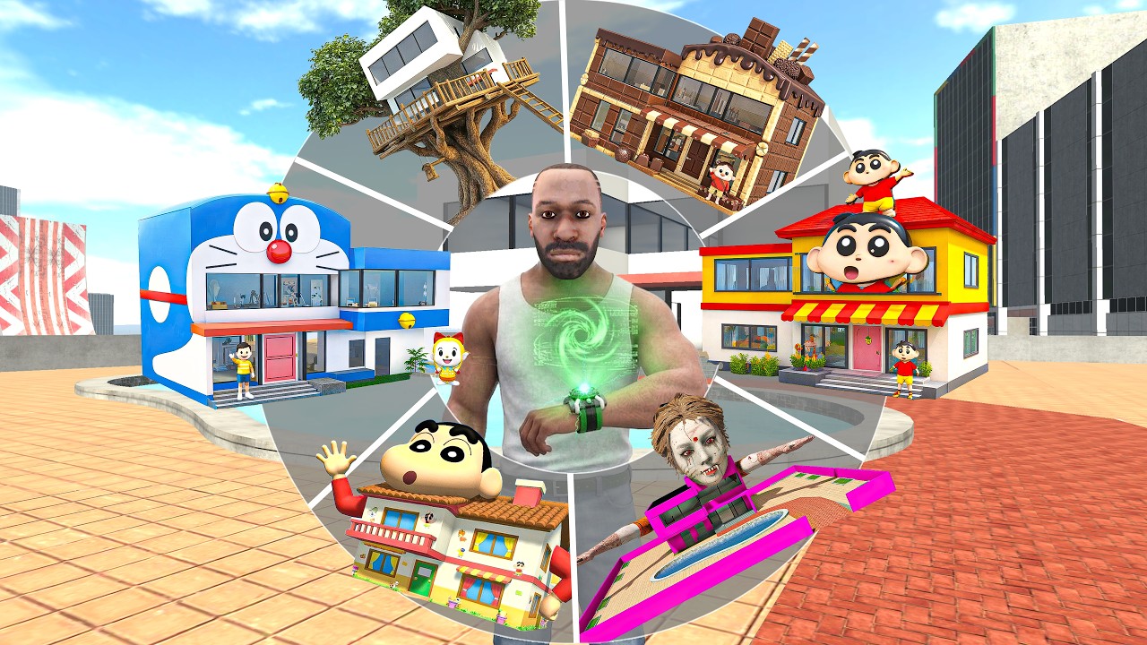 Franklin Get Magical House Watch again in Indian Bike Driving 3D